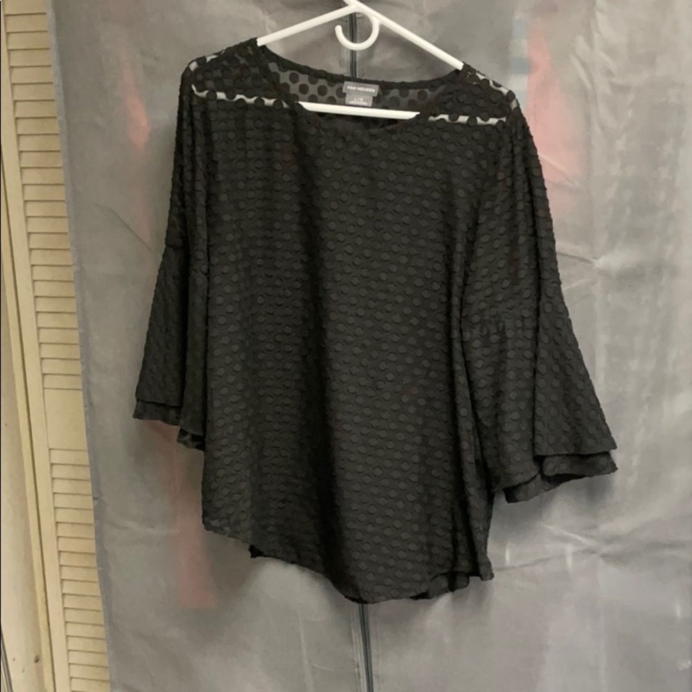 Bell sleeve sheer topper